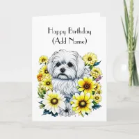 Cute Maltese Personalized Birthday Card