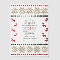 Nordic Hearth Ugly Sweater Christmas Party Vellum Invitations