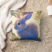 Cute Easter bunny, Happy Easter - personalizable   Throw Pillow