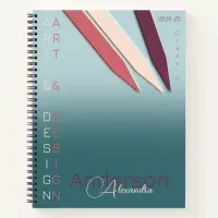 Art pencils in sweet colors notebook