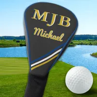 Personalized Monogram 3 Initials Elegant Golfer  Golf Head Cover