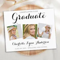 Graduation Party 3 Photo Elegant Budget Invitation