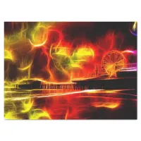 Santa Monica Pier Neon Fire Tissue Paper