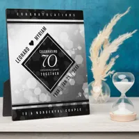 Elegant 70th Platinum Wedding Anniversary Plaque