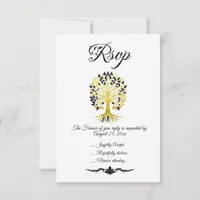 Golden Tree of Life Timeless Sophisticated Elegant RSVP Card