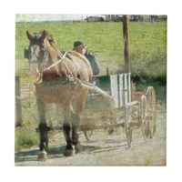 Amish Horse and Cart Ceramic Tile