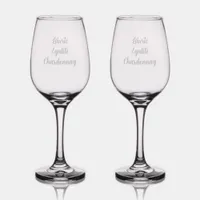 Liberté Égalité Chardonnay Funny Eiffel Tower 2 Wine Glass