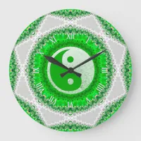 Prosperity Green YinYang FengShui Home Decor Clock