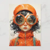 Cute Girl with Big Glasses Postcard