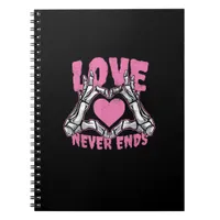 Valentines Day Heart Skeleton Hands Heart Notebook