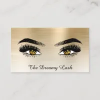 *~* Lashes QR Brows Extensions Gold Glitter Business Card