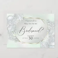 Honeydew Shimmery Will You Be My Bridesmaid Invitation