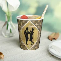 Art Deco Roaring 20's Couple New Year's Eve Party Paper Cups