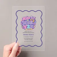 Miss to Mrs Y2K Edition Retro Bachelorette Party Acrylic Invitations