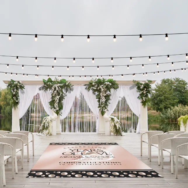 Elegant 30th Pearl Wedding Anniversary Celebration Outdoor Rug