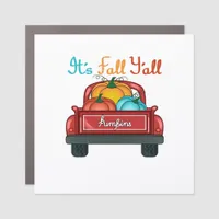 It’s Fall Y’all Pumpkin Red Car Magnet
