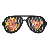 Pizza Slices Funny Aviator Sunglasses