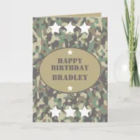 Army Solder Camo Camouflage Print Birthday Card