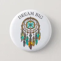 Teal and Brown Dreamcatcher | Dream Big Button