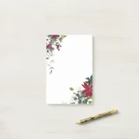 Red and White Christmas Flowers Post-it Notes