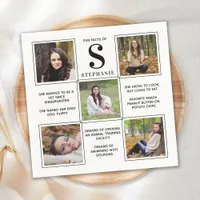 Modern Cool Graduate Fun Facts Unique 5 Photo Napkins