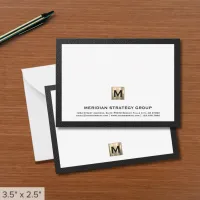 Professional Monogrammed Initial Note Card