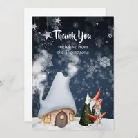 Christmas Gnomes Photo Thank You Card