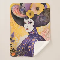 Gorgeous Drag Queen Klimt Style Sherpa Blanket