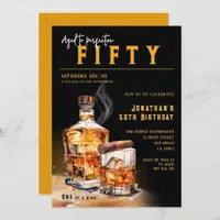 Whiskey Cigar Magazine Cover Birthday Party Invitation