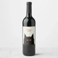 Grumpy Black Cat Wine Label