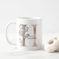 Monogram Initial Modern Letter H Boho Personalized Coffee Mug