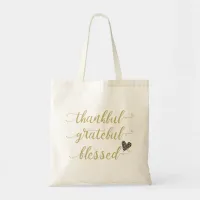 thankful grateful blessed thanksgiving holiday tote bag