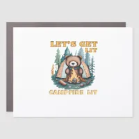 Let's Get Lit. Campfire Lit. Camping Lover Classic Car Magnet
