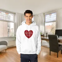 Red white heart Valentine's Day Hoodie