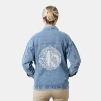 Fancy Victorian Calligraphy Monogram H Womens Denim Jacket