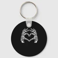 Skeleton Heart Hands Sign Halloween Costume Basic  Keychain