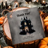 Gothic Victorian Haunted House Halloween Thank You Favor Tags