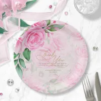 Rose Garden Wedding Thank You Pink ID764 Paper Plates