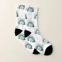 Watercolor Rainbow Pattern Socks