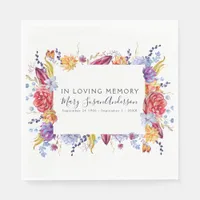 In Loving Memory Floral Funeral Memorial Wake Napkins