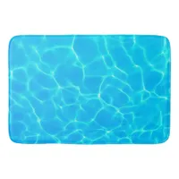 Aqua Water Pattern With Reflection Waves Bath Mat