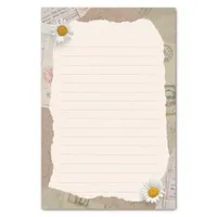 Brown Beige Vintage Scrapbook Lined Notes Tissue Paper