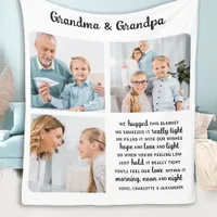 Personalized Grandparents Quote Photo Collage Fleece Blanket