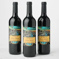 As Time Walks By AI Art Wine Label