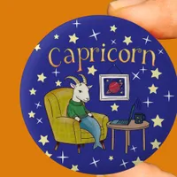 Capricorn Zodiac Star sign  Button