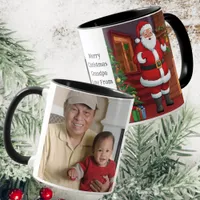  Grandpa Photo Surprised Santa Black, White Coffee Mug