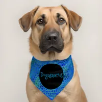 Personalized Blue Dinosaur Hide Pet Bandana Collar