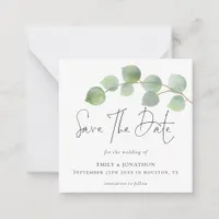 MINI | Modern Eucalyptus Wedding Save The Date Note Card