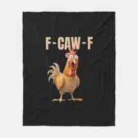 F-Caw-F Chicken Vintage Style Fleece Blanket
