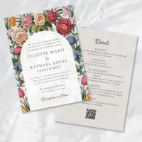 Rococo Baroque Floral All in One Wedding Invitation